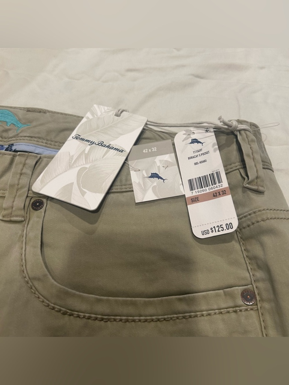 Tommy Bahama Boracay 5-Pocket Pants Khaki 42x32 NWT
